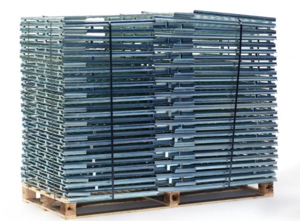 Contenedor metálico plegable para mercancía paletizada