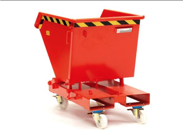 Contenedor autobasculante estanco metálico para uso industrial