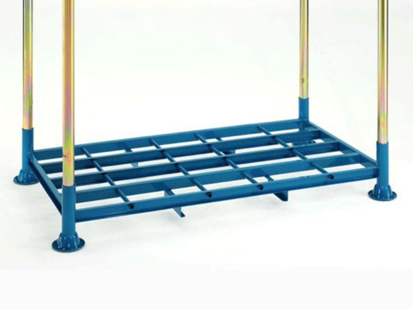 Contenedor metálico rack apilable con puntales desmontables