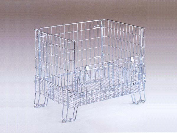 Contenedor metálico plegable para almacenamiento industrial