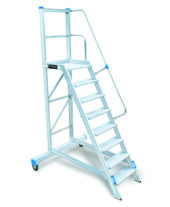 Escalera de almacén AL 60º de aluminio con plataforma