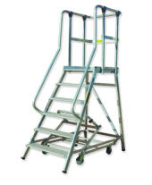 Escalera de almacén ALX 60º de aluminio con plataforma