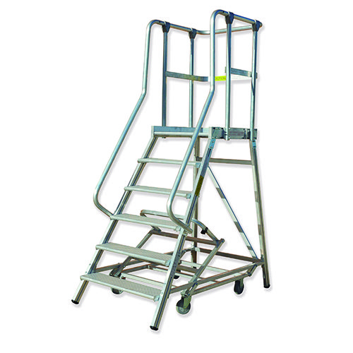 Escalera de almacén ALX 60º de aluminio con plataforma