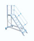 Escalera de almacén AL 45º de aluminio con plataforma